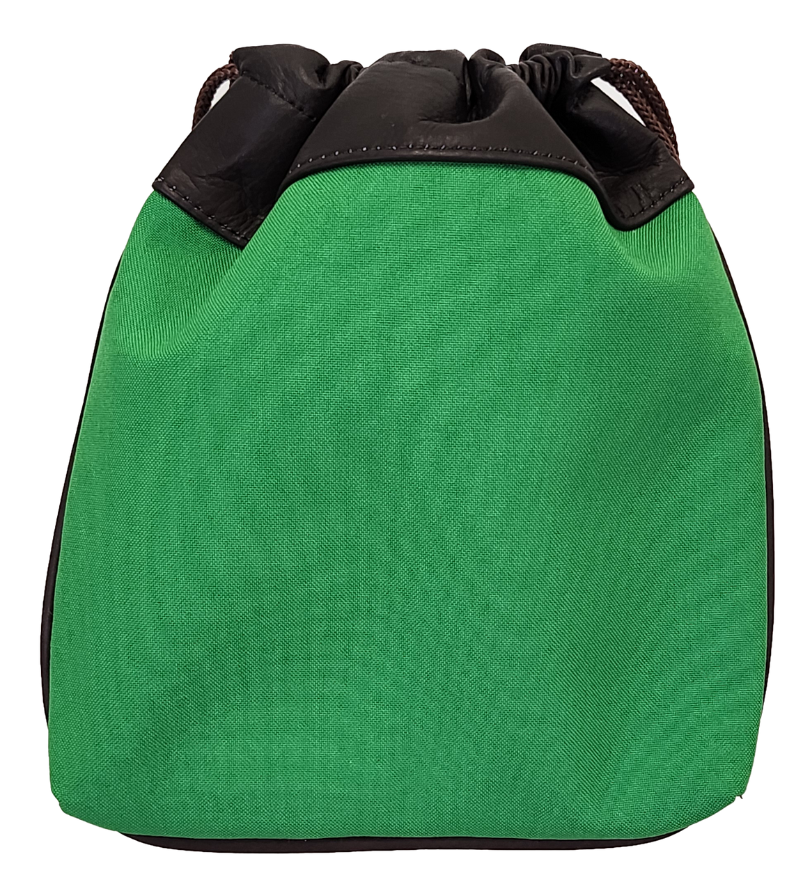 Drawstring Player's Pouch, Kelly Green Canvas with Colombian Leather