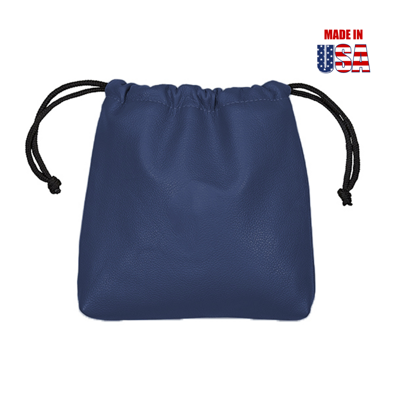 Navy Blue American Leather Drawstring Player's Pouch