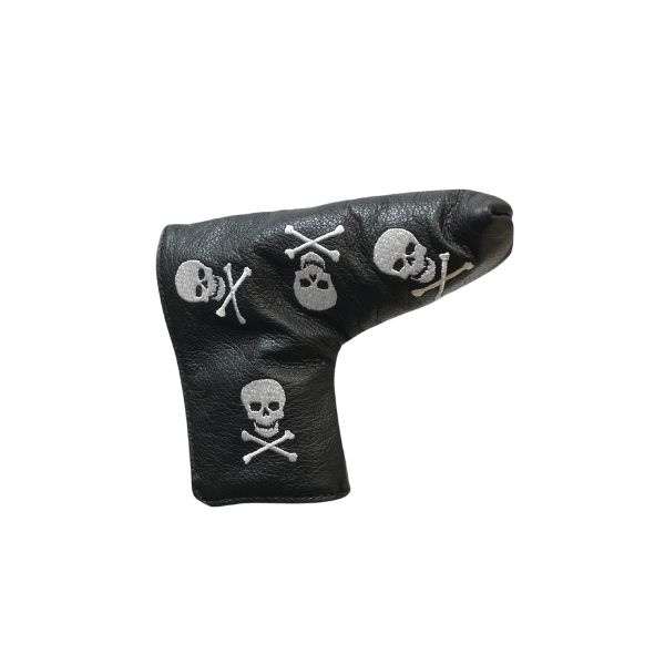 Skull & Crossbones Blade Style Leather Putter Cover