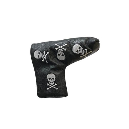 Skull & Crossbones Blade Style Leather Putter Cover