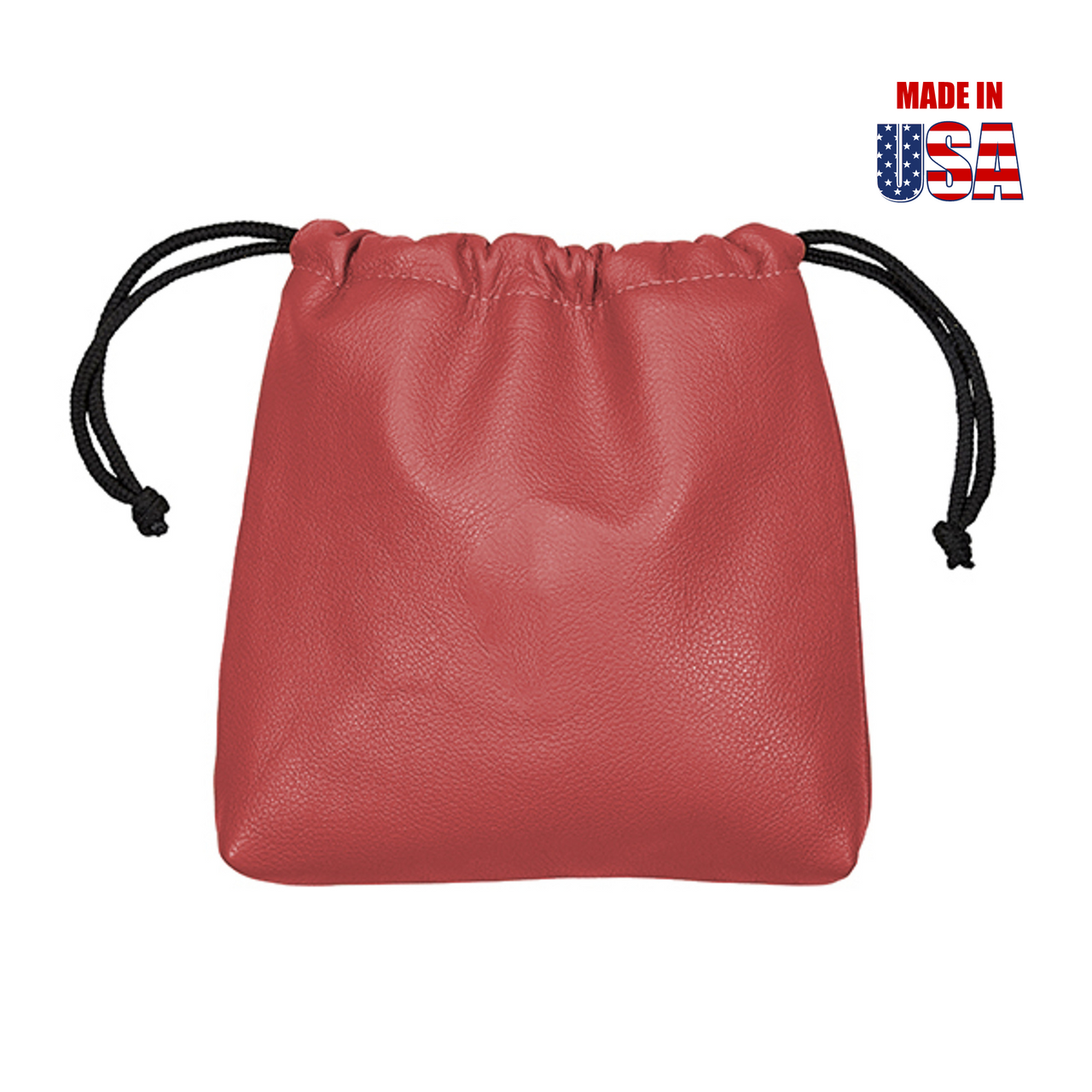 Red American Leather Drawstring Player's Pouch