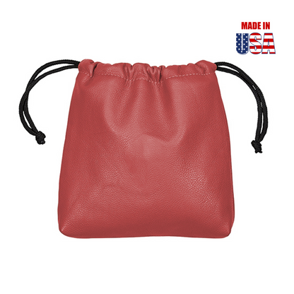 Red American Leather Drawstring Player's Pouch