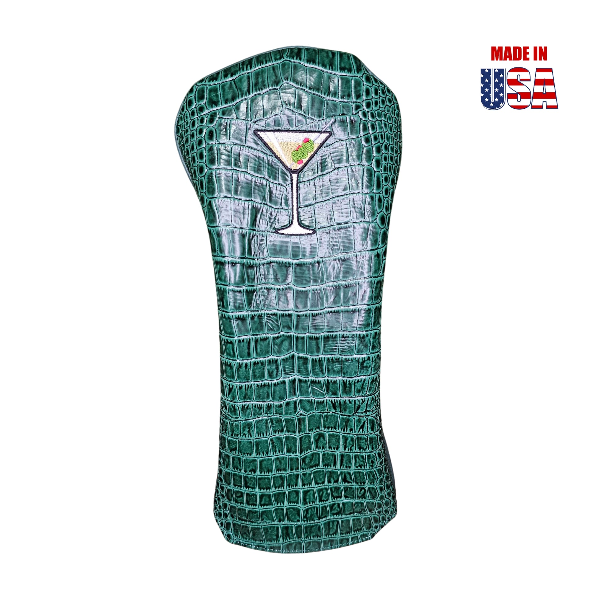 Martini Glass & Drink Alligator Print Leather Headcovers