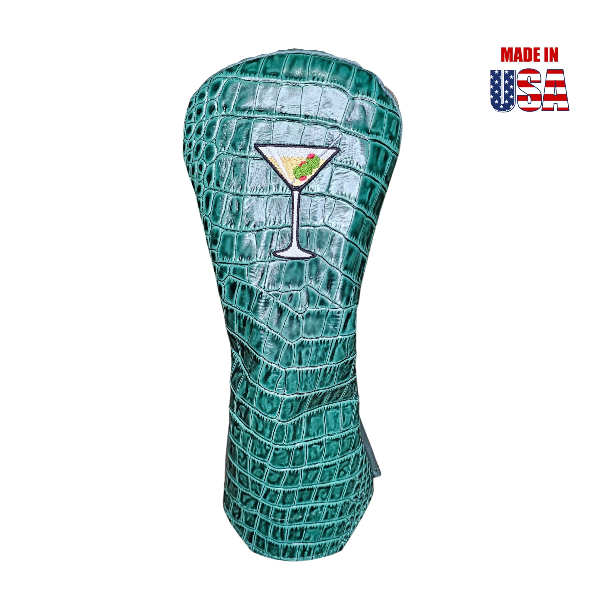 Martini Glass & Drink Alligator Print Leather Headcovers