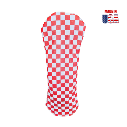 Checkerboard Leather Headcovers
