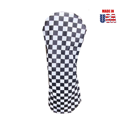 Checkerboard Leather Headcovers