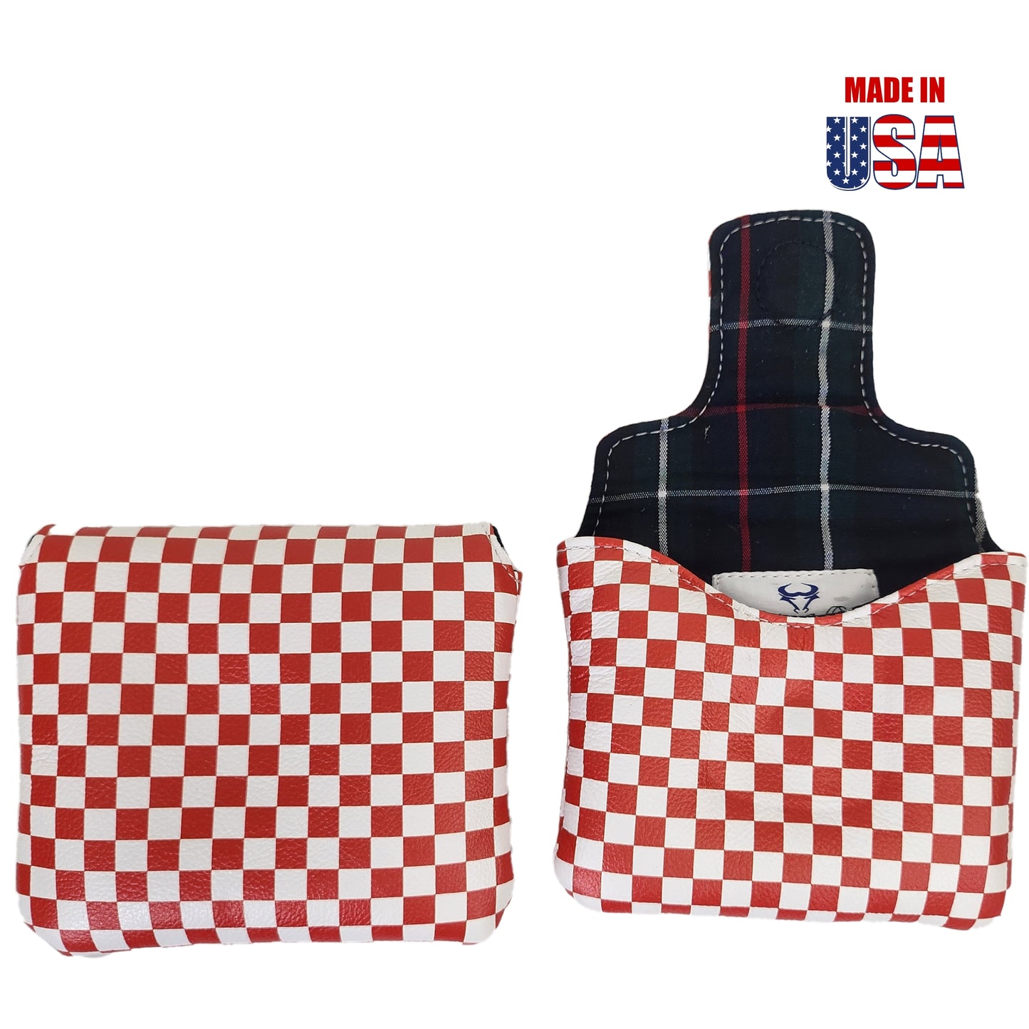 Checkerboard Leather Universal Mallet Putter Covers