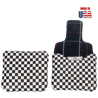 Checkerboard Leather Universal Mallet Putter Covers