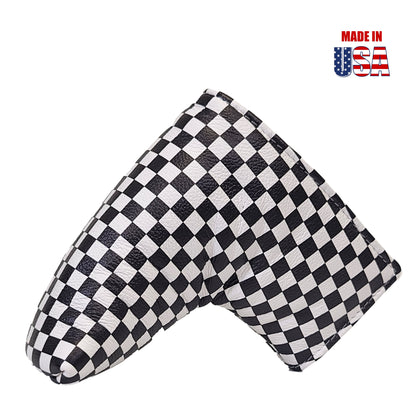 Checkerboard Leather Blade Putter Covers