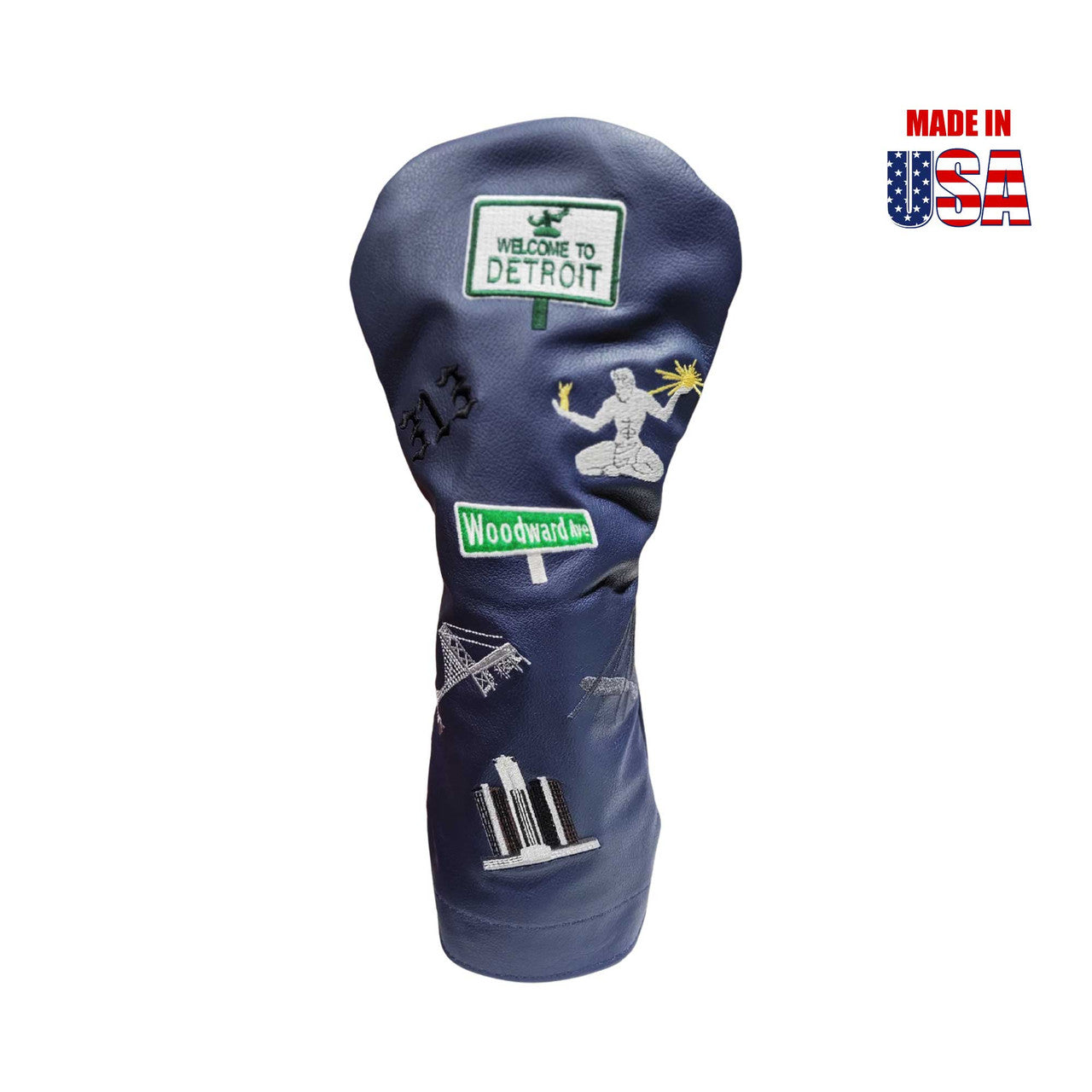 Navy Blue American Leather Driver with Motor City Heritage 1, winstoncollection.com