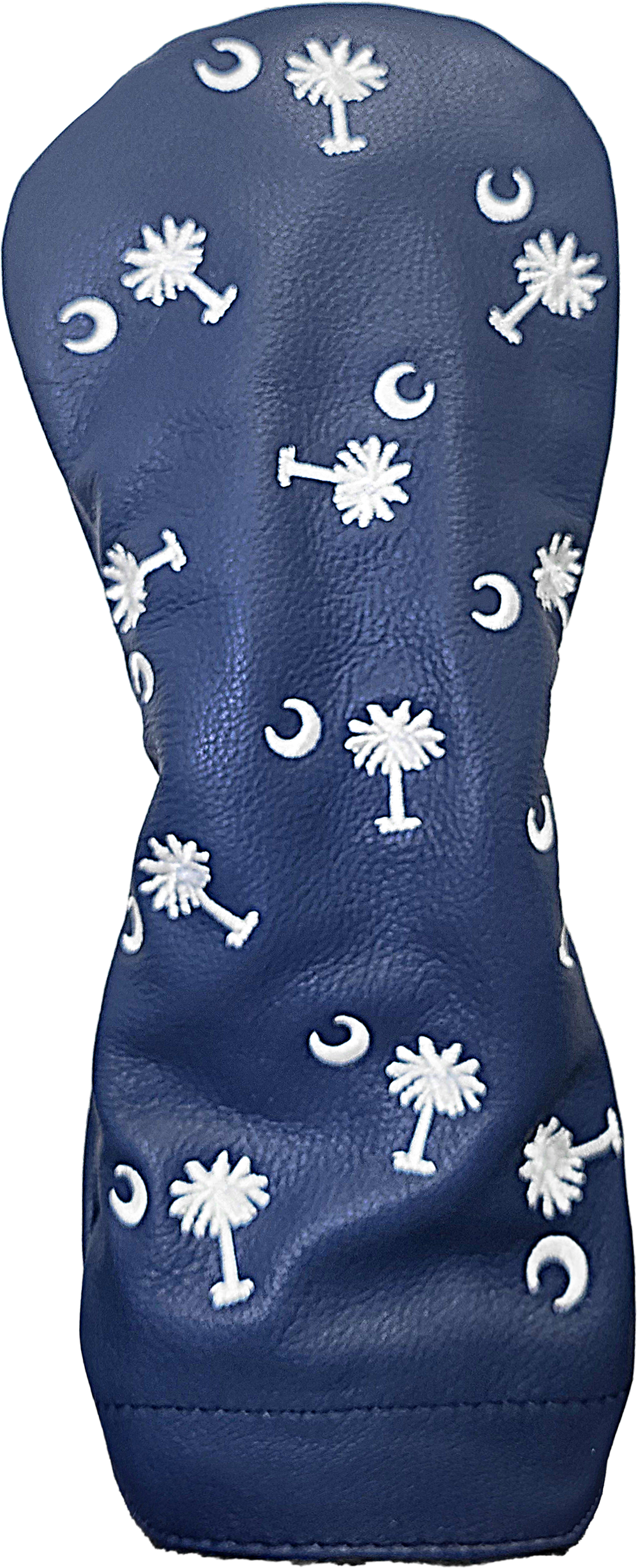 Palmetto Crescent Leather Headcovers - Hybrid - Navy with White Embroidery