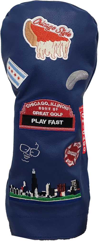Chicago Cub Style Mural Leather Golf Headcovers