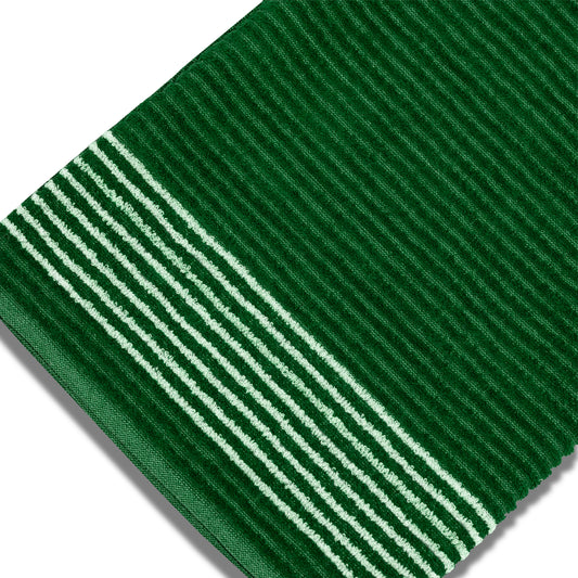 Golf Tour Towels Solid Colors with White Stripes - Green with White Stripes