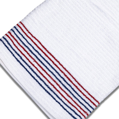 Golf Tour Towels with Stripes - Red and Navy Stripes