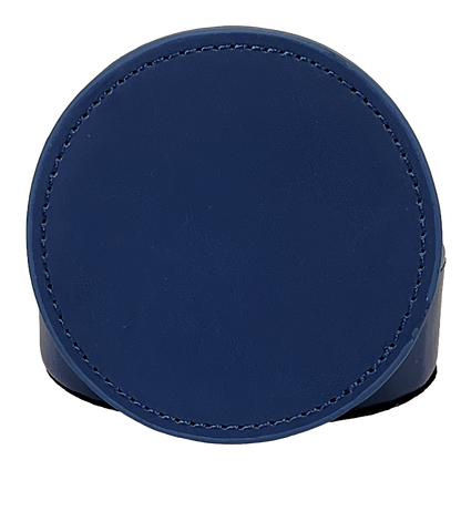 Round Coaster Bonded Navy Leather