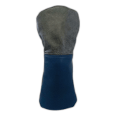 French Seam Italian Torino Leather Headcovers - Driver Grey/Navy