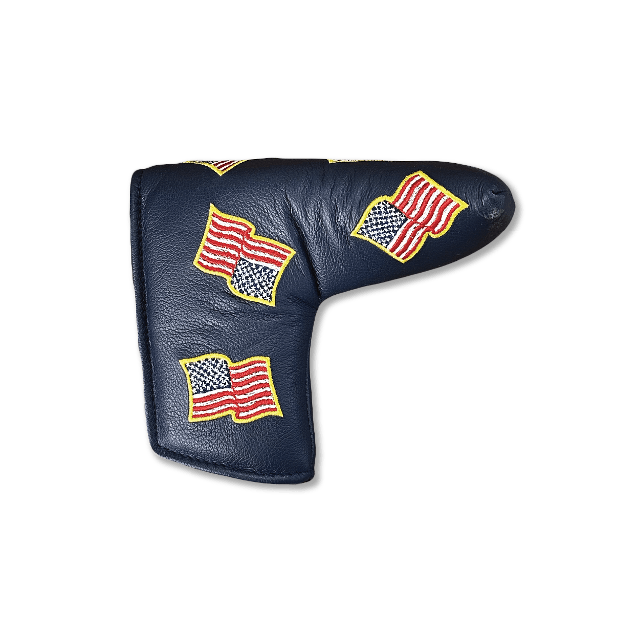 American Flags with Gold Outline Blade Leather Putter Covers