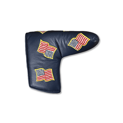American Flags with Gold Outline Blade Leather Putter Covers