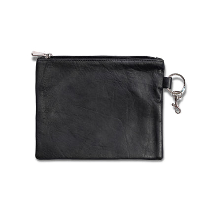 The Reef Zip Pouch in Colombian Leather - Black