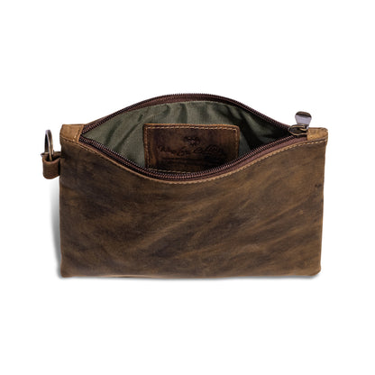Reef Zip Pouch in Crazy Horse Leather