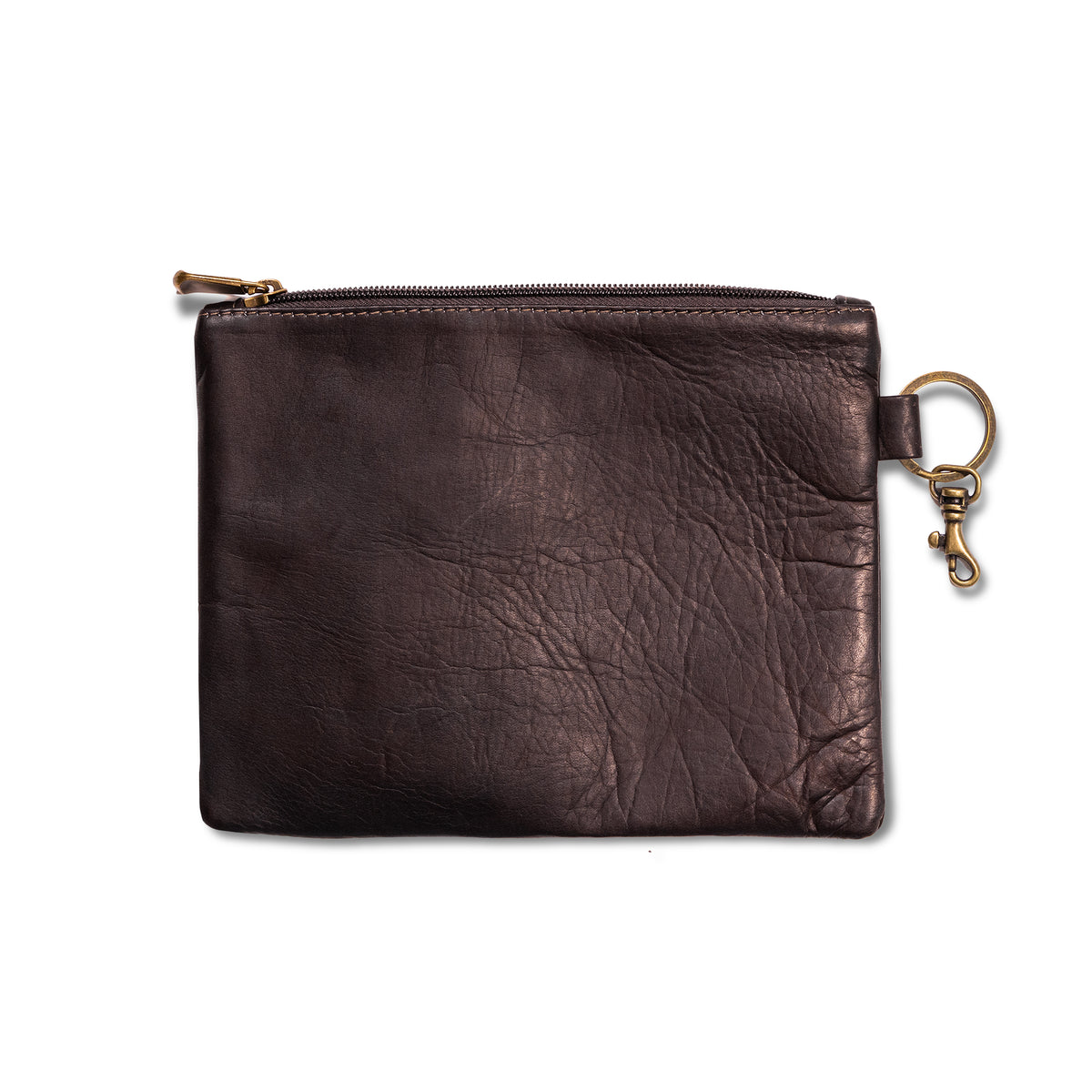 The Reef Zip Pouch in Colombian Leather - Cafe