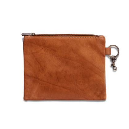 The Reef Zip Pouch in Colombian Leather - Tan