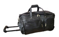 20" Wheeled Duffel/Travel Bag in Black Columbian Leather