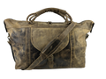 Winston Collection distressed brown leather duffel bag with shoulder strap for golf travel