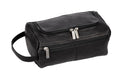 Black Colombian Leather Toiletry Bag
