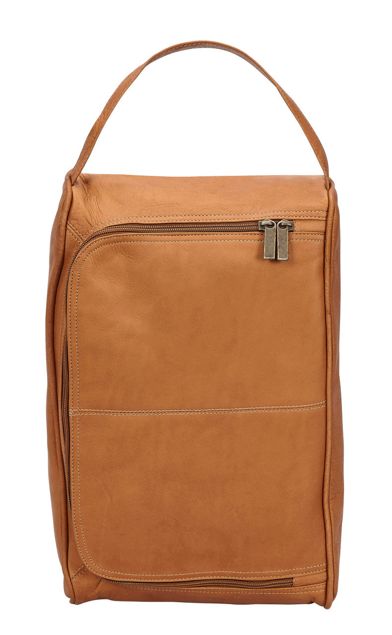 Tan Colombian Leather Shoe Bag