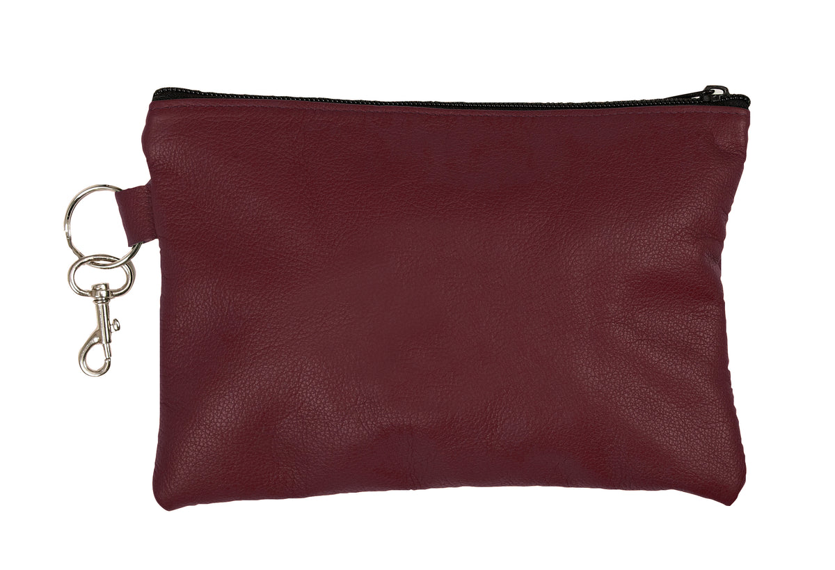 The Reef Zip Pouch, Traditional Leather - Cardinal