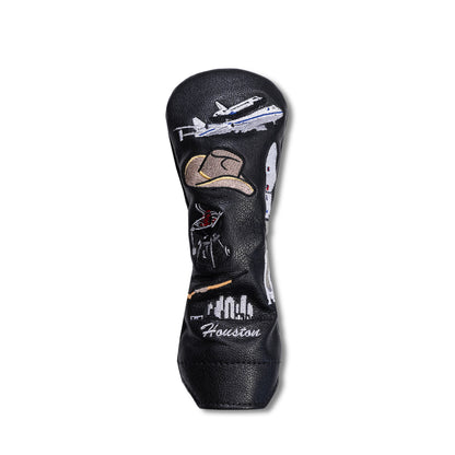Houston Mural Leather Headcovers - Hybrid - Black