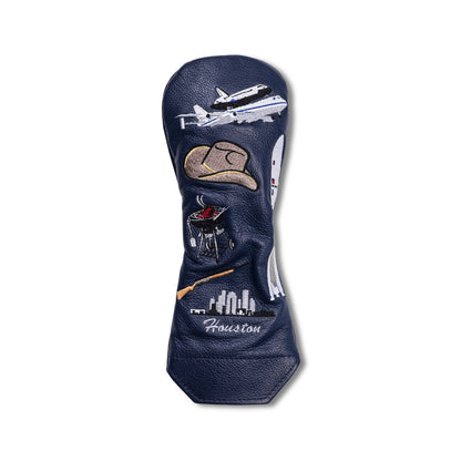 Houston Mural Leather Headcovers - Hybrid - Navy