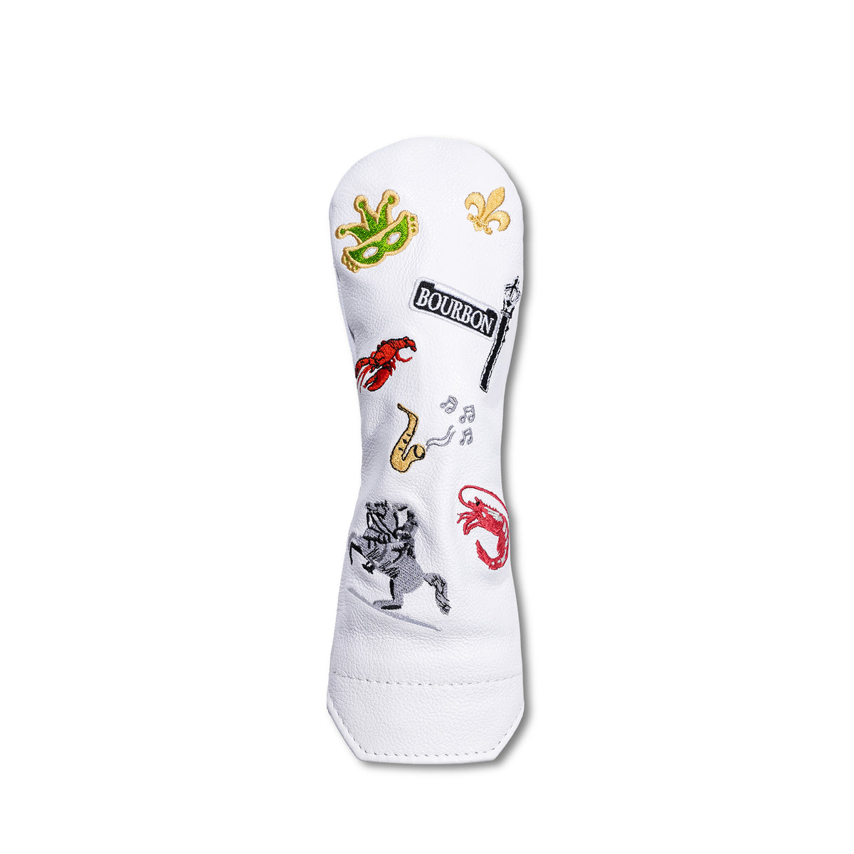 New Orleans Mural Leather Headcovers - White - Hybrid