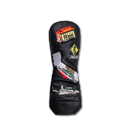 San Francisco Mural Leather Headcovers - Hybrid - Black