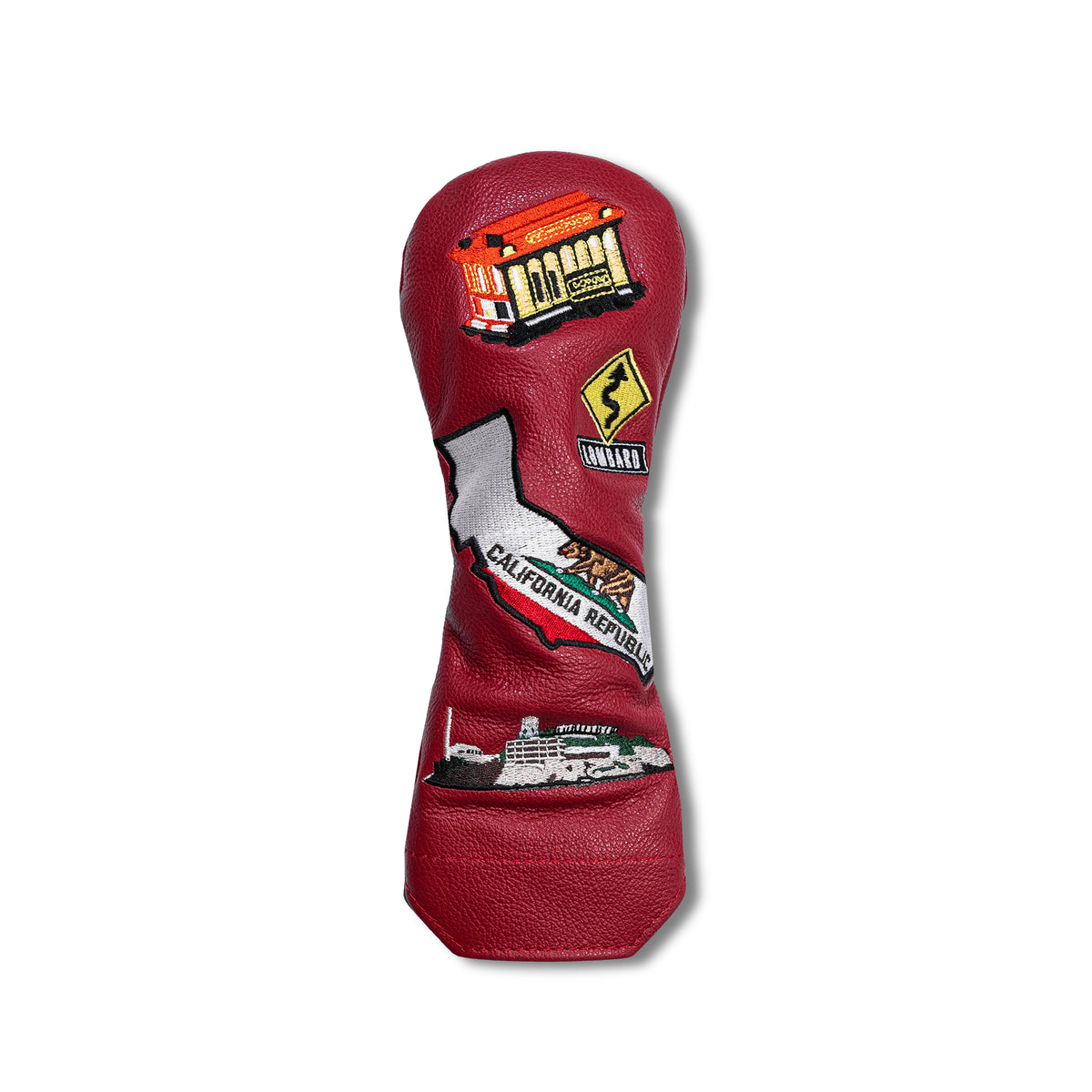 San Francisco Mural Leather Headcovers - Hybrid - Red