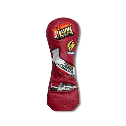 San Francisco Mural Leather Headcovers - Hybrid - Red