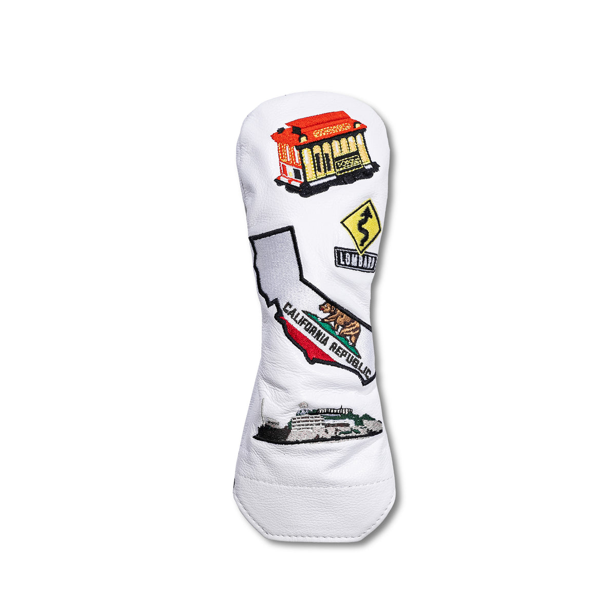 San Francisco Mural Leather Headcovers - Hybrid - White