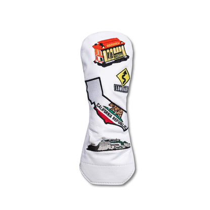 San Francisco Mural Leather Headcovers - Hybrid - White