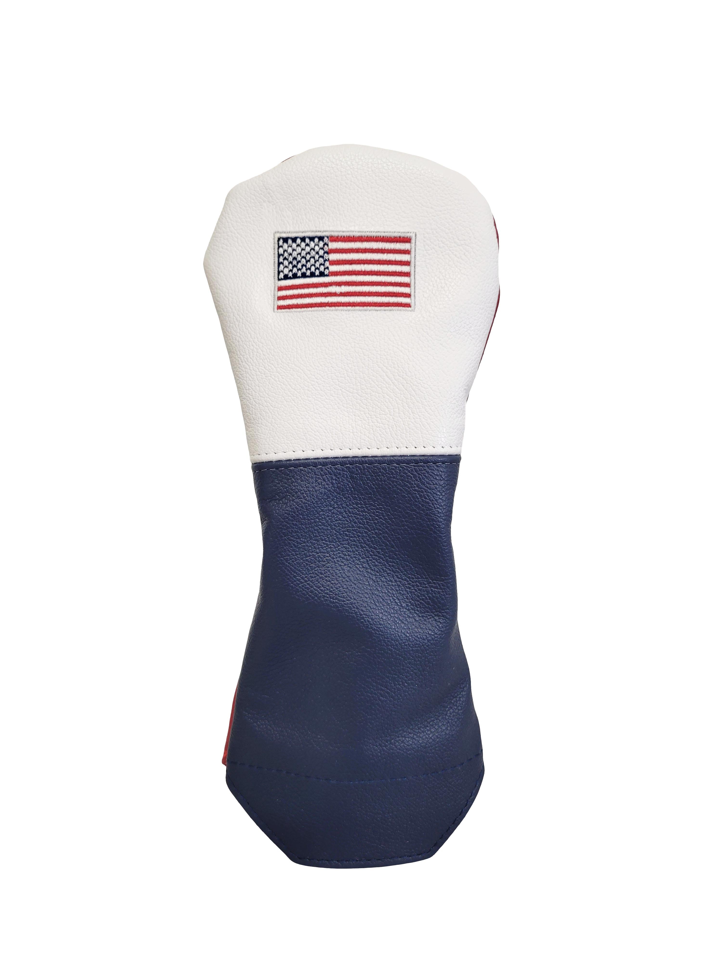 USA Flag French Seam Tradition Leather Headcovers | Winston Collection