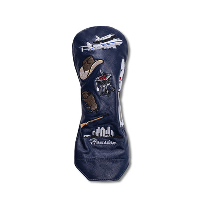 Houston Mural Leather Headcovers - Fairway - Navy
