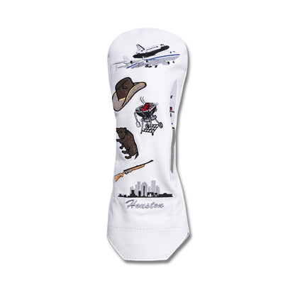 Houston Mural Leather Headcovers - Fairway - White