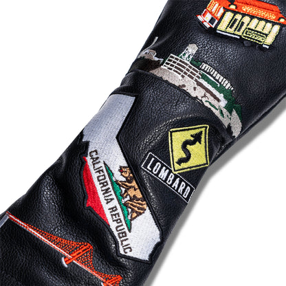 San Francisco Mural Leather Headcovers - Fairway - Black
