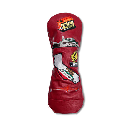 San Francisco Mural Leather Headcovers - Fairway - Red