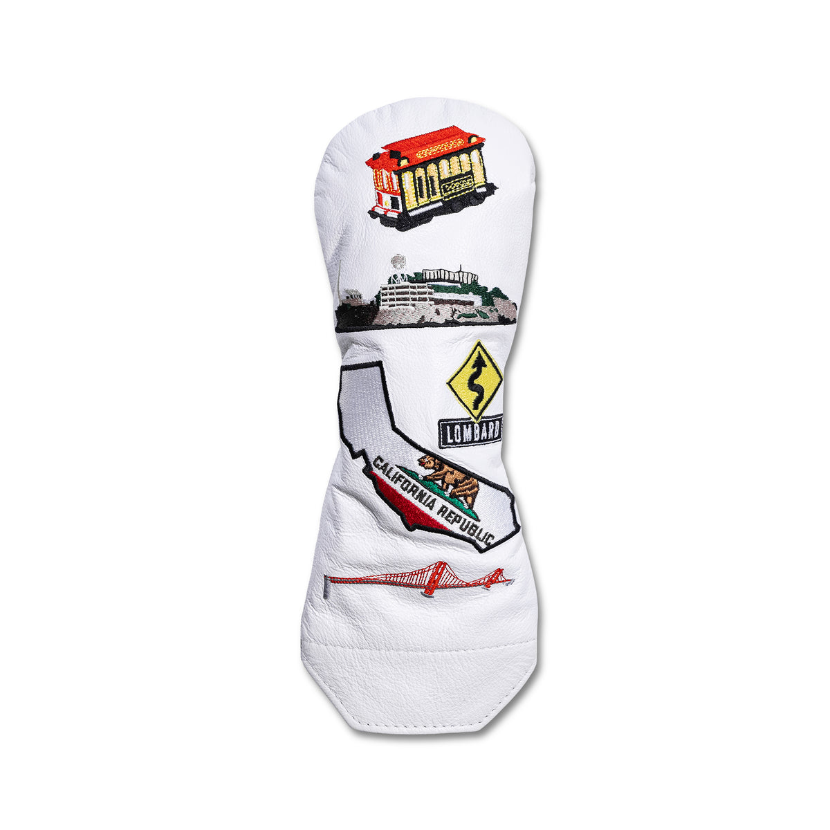San Francisco Mural Leather Headcovers - Fairway - White