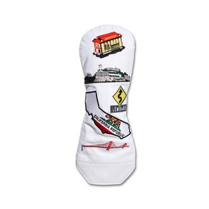San Francisco Mural Leather Headcovers - Fairway - White