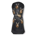 Trophy Deer Premium Pullup Leather Golf Headcovers - Driver - Black