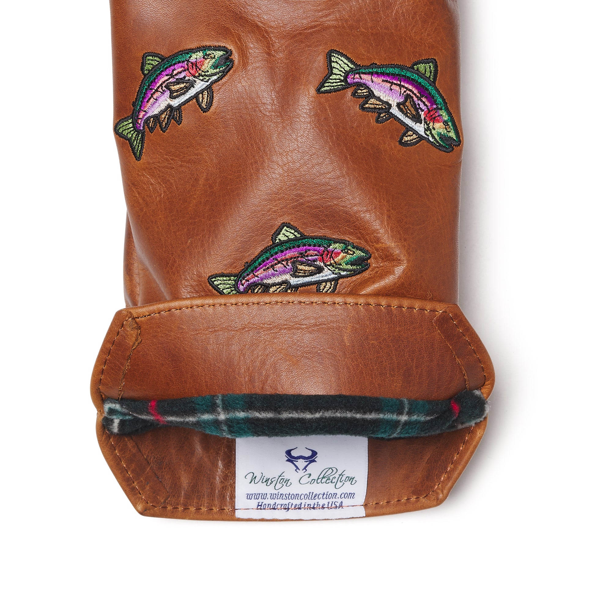 Trout Premium Pullup Leather Golf Headcovers - Winston Collection
