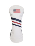 USA Flag Three Stripe Leather Headcovers - Driver