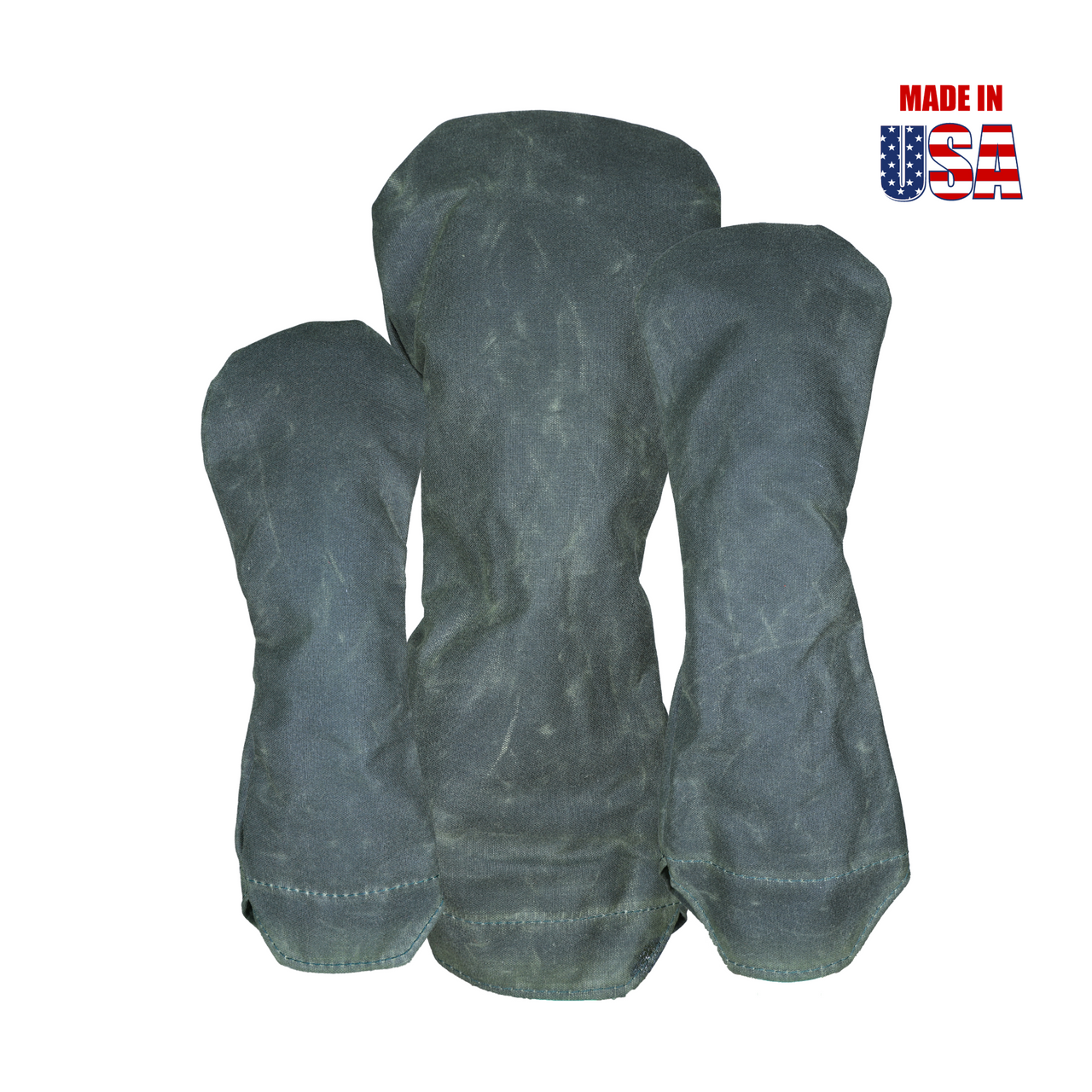 Solid Olive Waxed Canvas Golf Headcovers